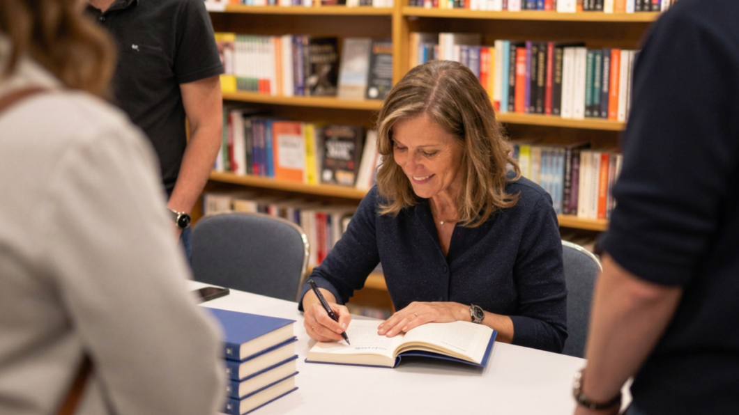 author at book signing Publish and Promote
